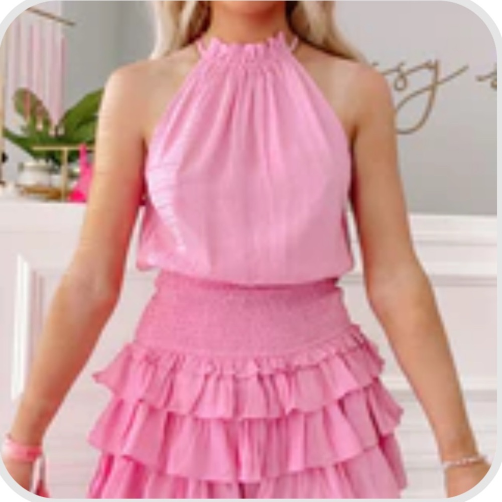 Sassy shortcake pink ruffle dress